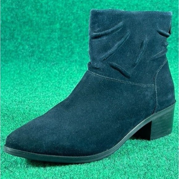 Cole‎ Haan Black Suede Side Zip Ankle Boots Booties Women's Size 6 B - Picture 1 of 10